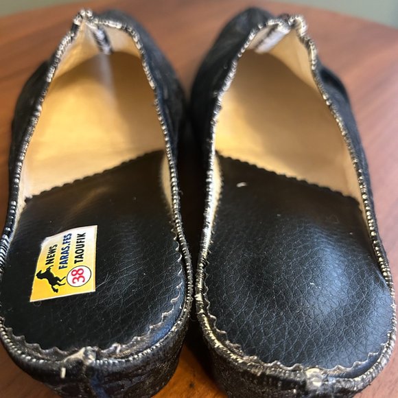 One-of-a-Kind Vintage Embroidered Lace Wedge Mules with Tassels - Picture 6 of 8